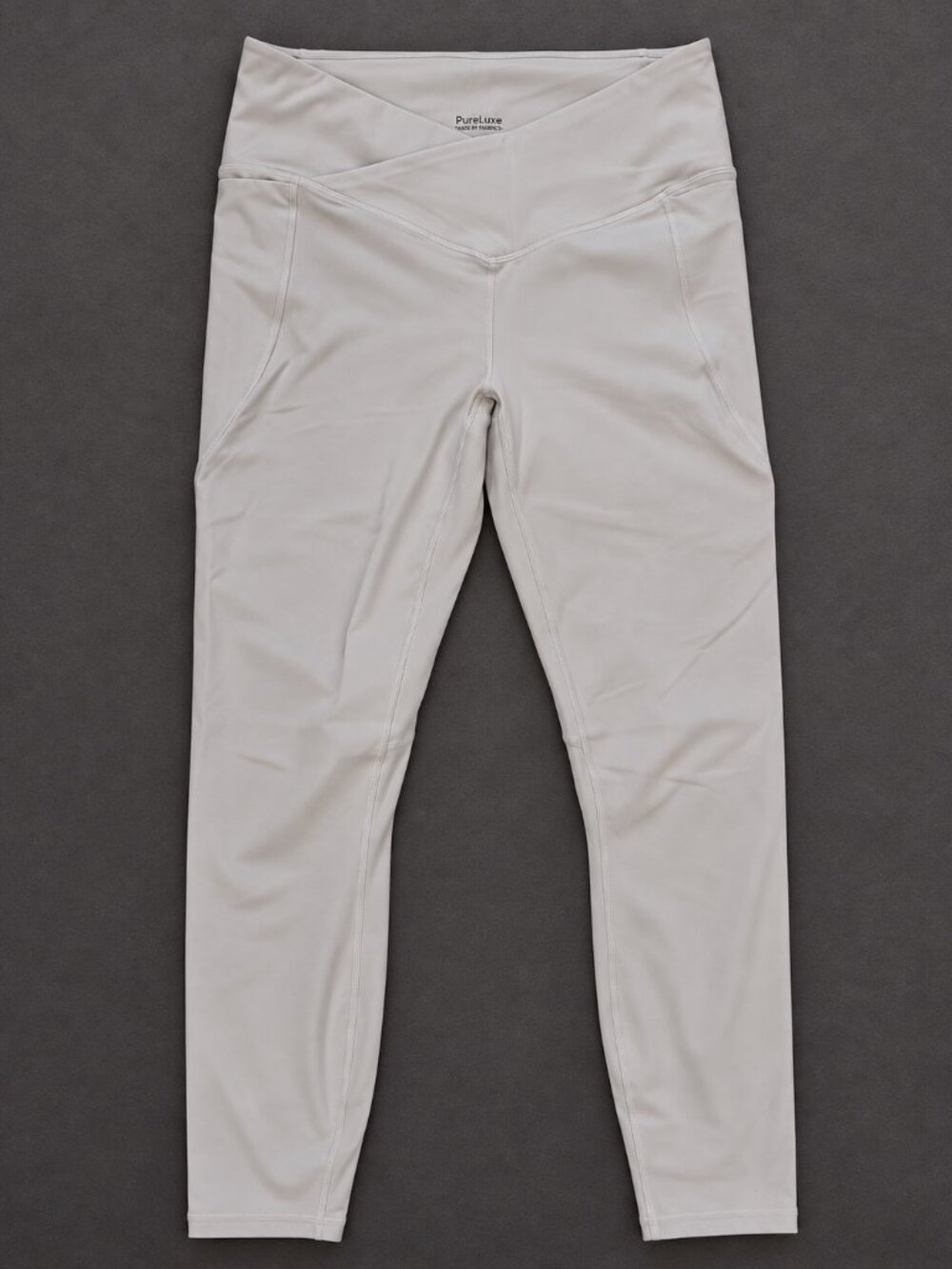 Fabletics Oasis PureLuxe Crossover 7/8 Leggings Soft Grey Size M